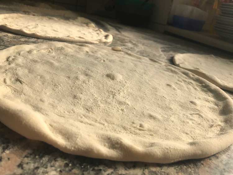 Stretched Pizza Dough